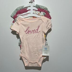 Cloud Island Baby Girls Floral Bodysuit 4- Pack Multicolor Size 3-6 Months NWT